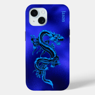 Blue Dragon Personalised iPhone 15 Case