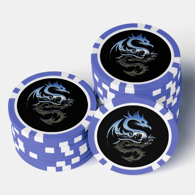 Blue Dragon Poker Chip (Stack)