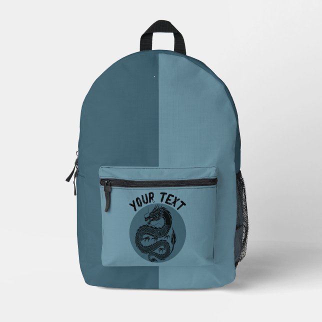 Blue Dragon Print Cut Sew Bag (Front)