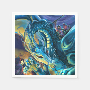 Blue Dragon Rider Napkin