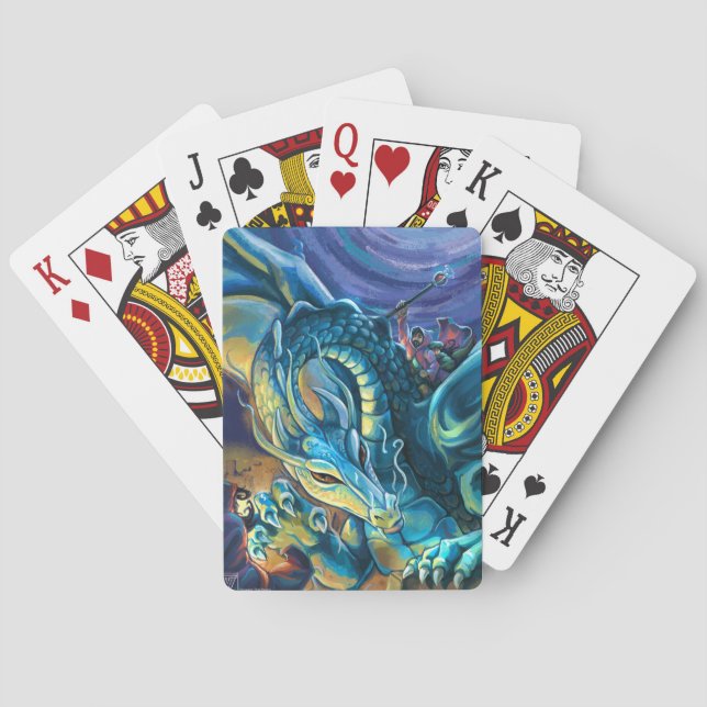 Blue Dragon Rider Playing Cards (Back)
