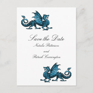 Blue Dragon Save the Date Postcard