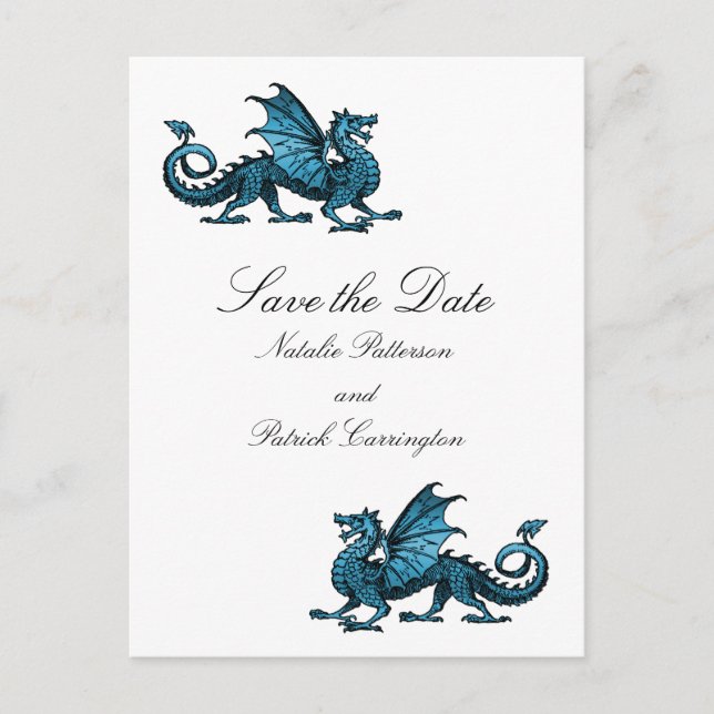 Blue Dragon Save the Date Postcard (Front)