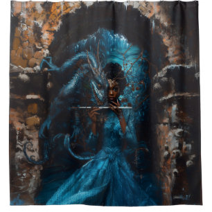 Blue Dragon Shower Curtain