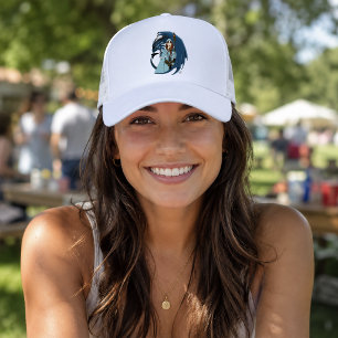 Blue Dragon Sorceress Snowflakes Trucker Hat