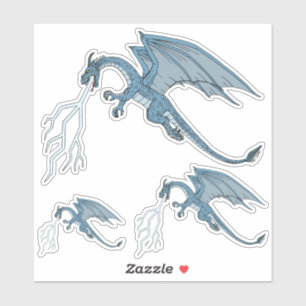 Blue Dragon Spitting Lightning