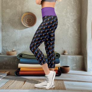 Blue Dragon Sunburst Guitar Music Capri Leggings