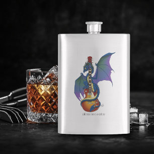 Blue Dragon Sunburst Guitar Music Hip Flask