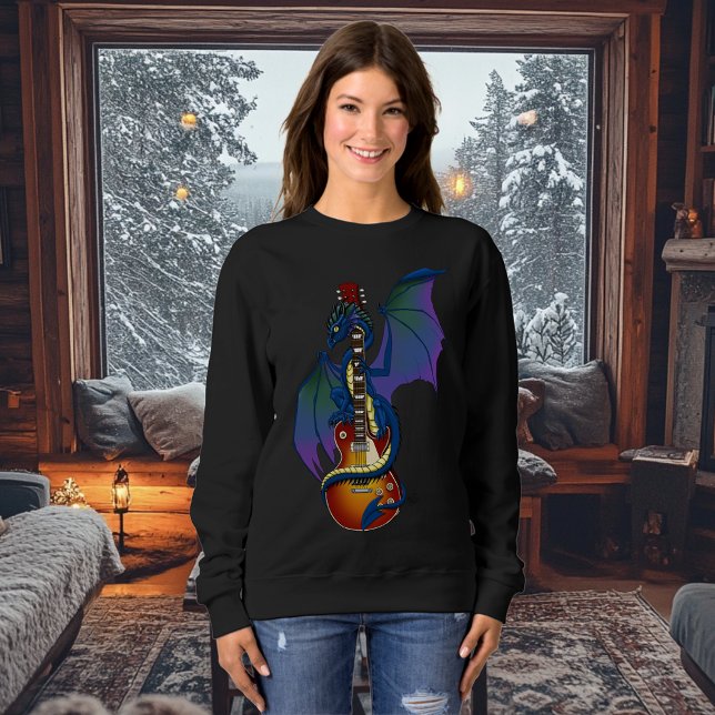 Blue Dragon Sunburst Guitar Music Sweatshirt (Creator Uploaded)