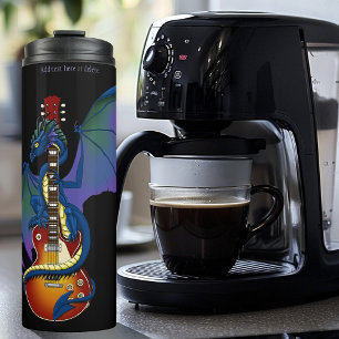 Blue Dragon Sunburst Guitar Music Thermal Tumbler