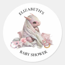 Blue  Dragon Watercolor Baby Shower 