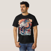 Blue Dragon with Blossoms and Clouds