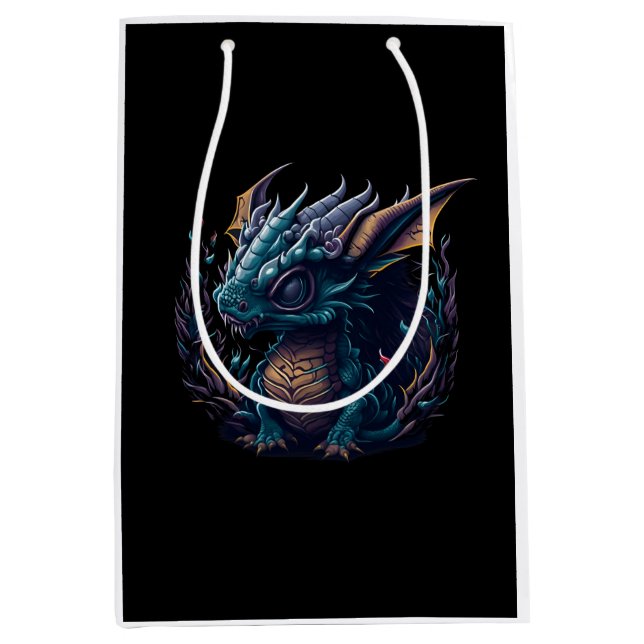 blue-dragon-with-purple-head-purple-head medium gift bag (Front)