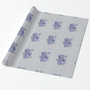 Blue Dragon Wrapping Paper