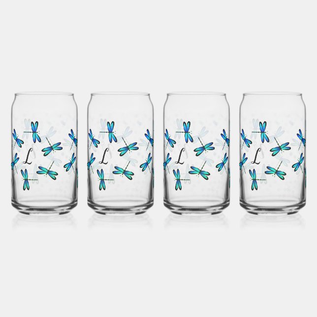 blue dragonflies can glass (Front)