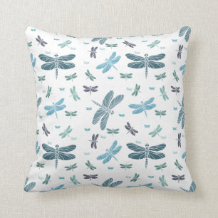 Blue Dragonflies Cushion