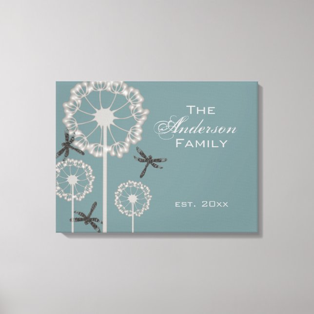 Blue Dragonflies Family Canvas Print (Front)