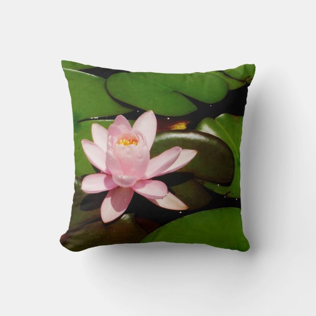 Blue Dragonflies on a pink lotus Cushion (Front)