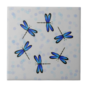blue dragonflies tile