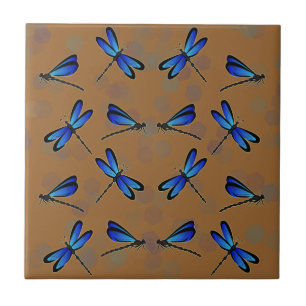 blue dragonflies tile