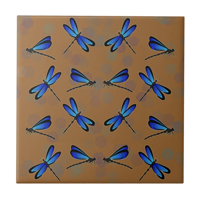 blue dragonflies tile (Front)