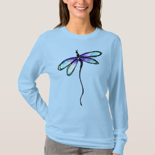 Blue Dragonfly Abstract Art to Wear T-Shirt