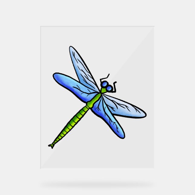 Blue Dragonfly  Acrylic Sign (Front)
