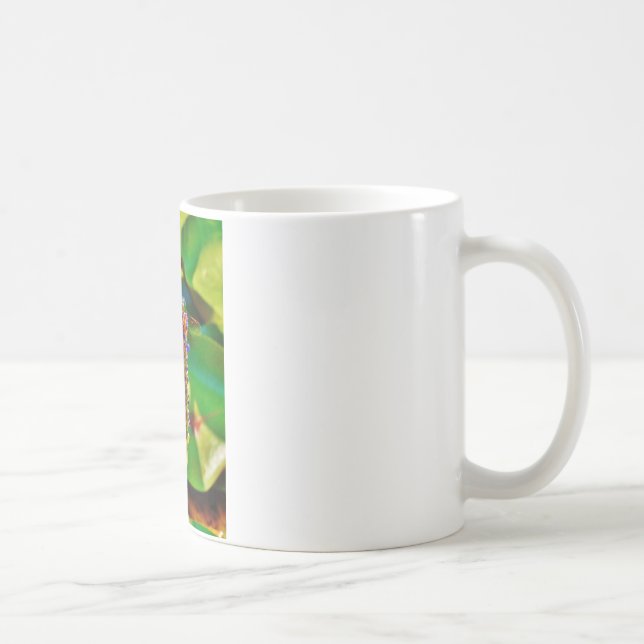 Blue Dragonfly and flowers Coffee Mug (Right)