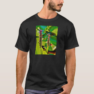 Blue Dragonfly and flowers T-Shirt