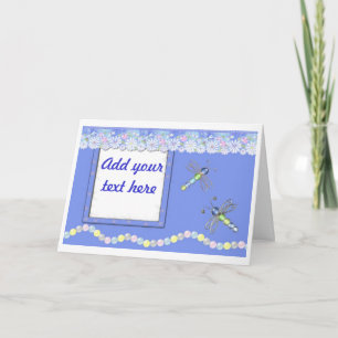 Blue Dragonfly Birthday Party Invitations