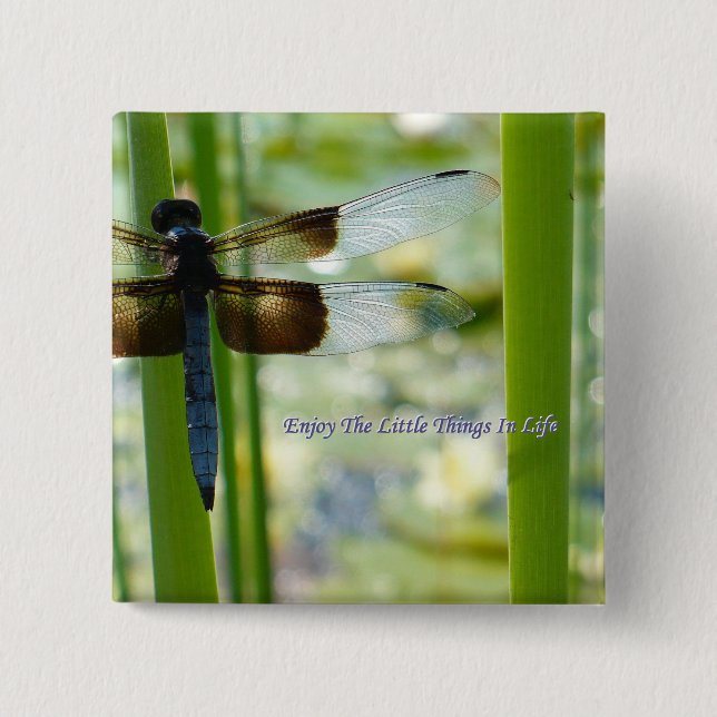 Blue Dragonfly Button (Front)