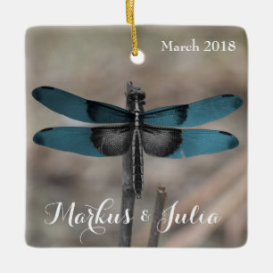 Blue Dragonfly Ceramic Ornament