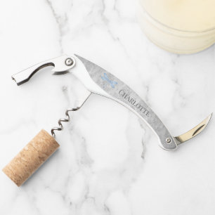 Blue Dragonfly Damask Corkscrew