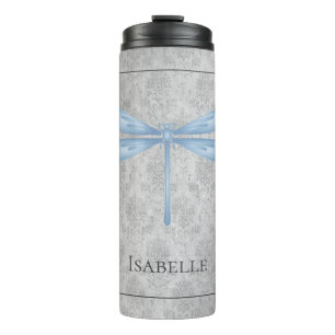 Blue Dragonfly Damask Thermal Tumbler