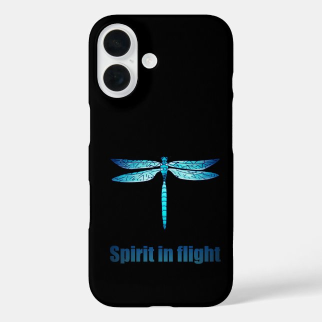 Blue Dragonfly in Flight Illustration Case-Mate iPhone Case (Back)
