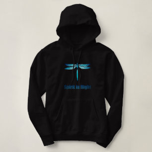 Blue Dragonfly in Flight Illustration Hoodie