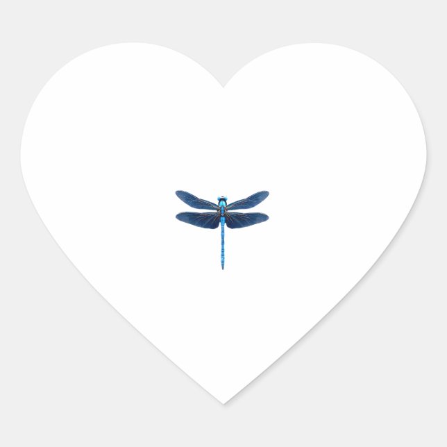 Blue Dragonfly - Insect Wildlife Animal Lover Ento Heart Sticker (Front)
