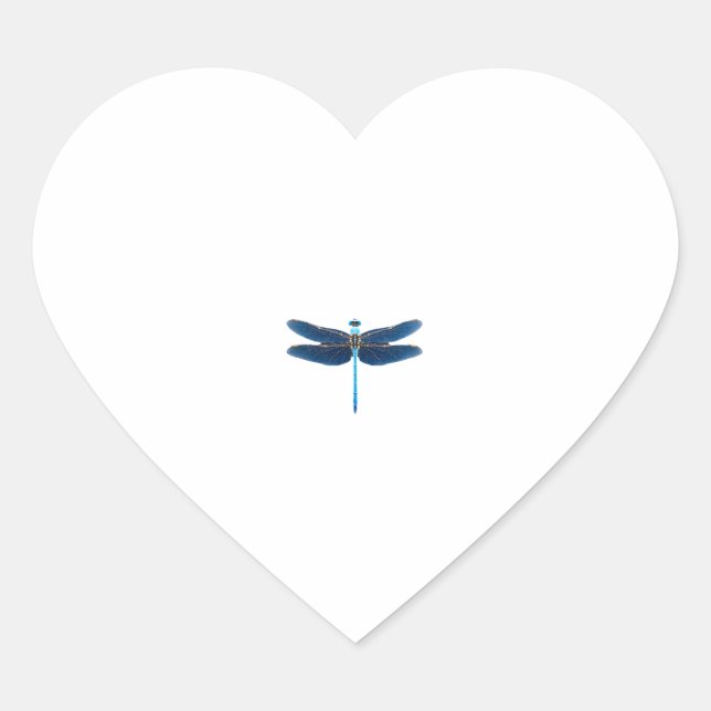Blue Dragonfly - Insect Wildlife Animal Lover Ento Heart Sticker (Front)