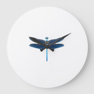 Blue Dragonfly - Insect Wildlife Animal Lover Ento Large Clock