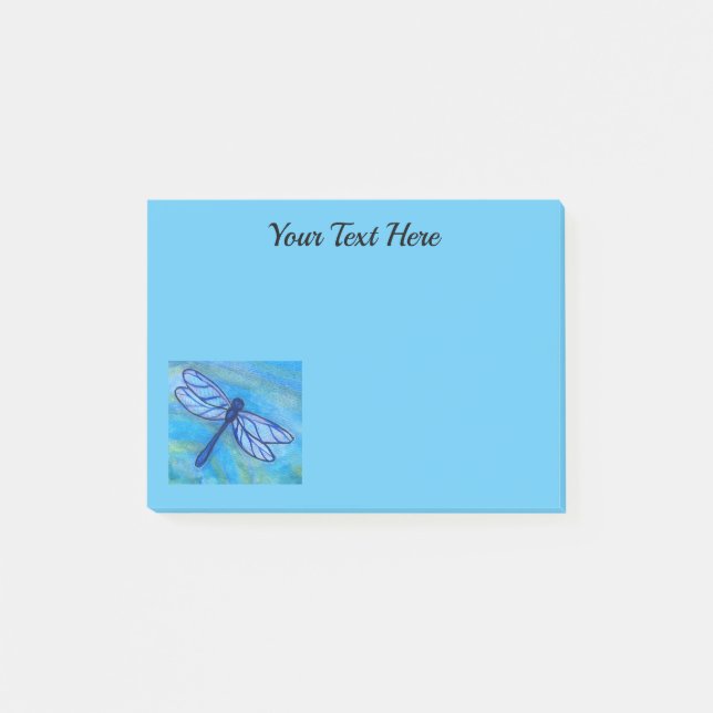 Blue Dragonfly Inspirational Post-it Notes (Front)