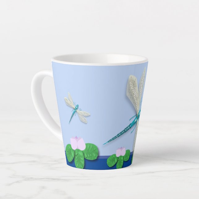 Blue Dragonfly   Latte Mug (Left Angle)