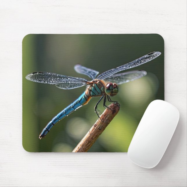 Blue Dragonfly Mouse Mat (With Mouse)