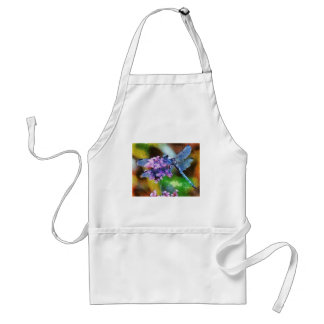 Blue Dragonfly on Wild Garlic Dot Art Standard Apron