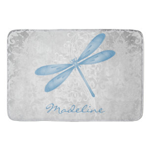 Blue Dragonfly Personalised Bath Mat