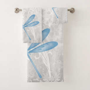 Blue Dragonfly Personalised Bath Towel Set