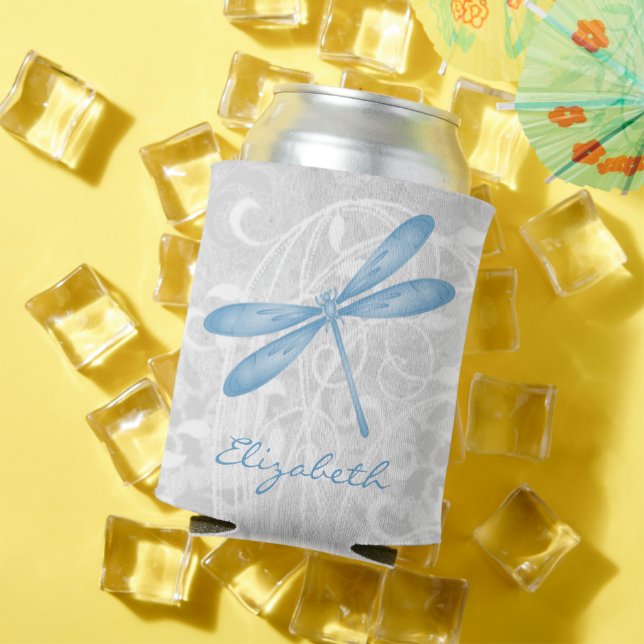 Blue Dragonfly Personalised Can Cooler (In Situ Summer)