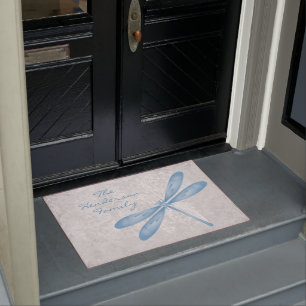 Blue Dragonfly Personalised Doormat