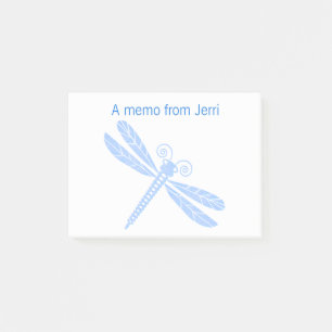 Blue Dragonfly Post It Note Pad