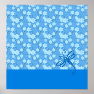 Blue Dragonfly Poster