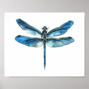 Blue dragonfly poster
